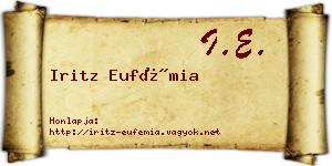 Iritz Eufémia névjegykártya